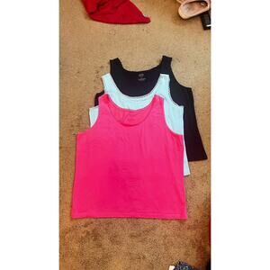 Talbots 2X Plus Size Tank Top Set Lace Trim Cotton Stretch Layering Bundle basic